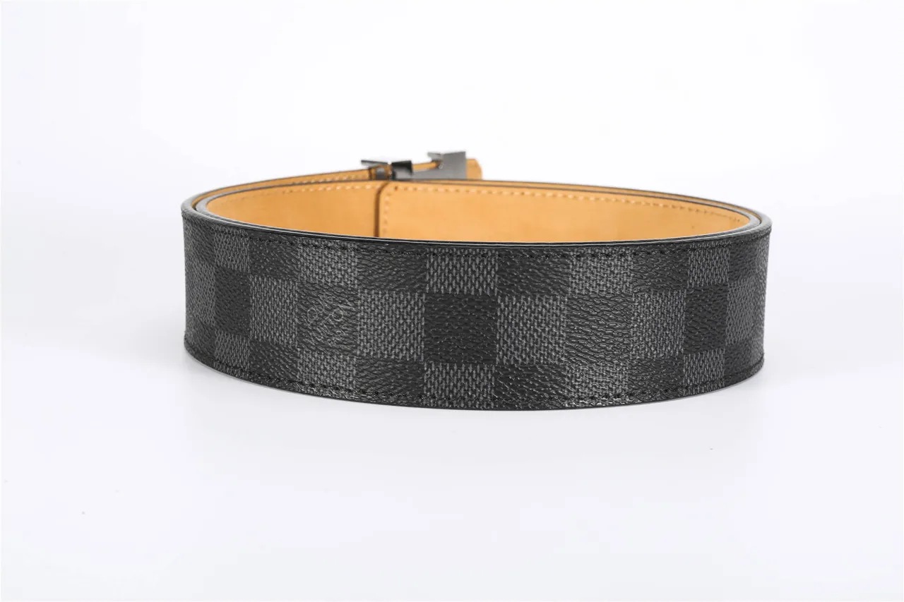 Louis Vuitton LV Initiales Damier Graphite Leather Belt 4