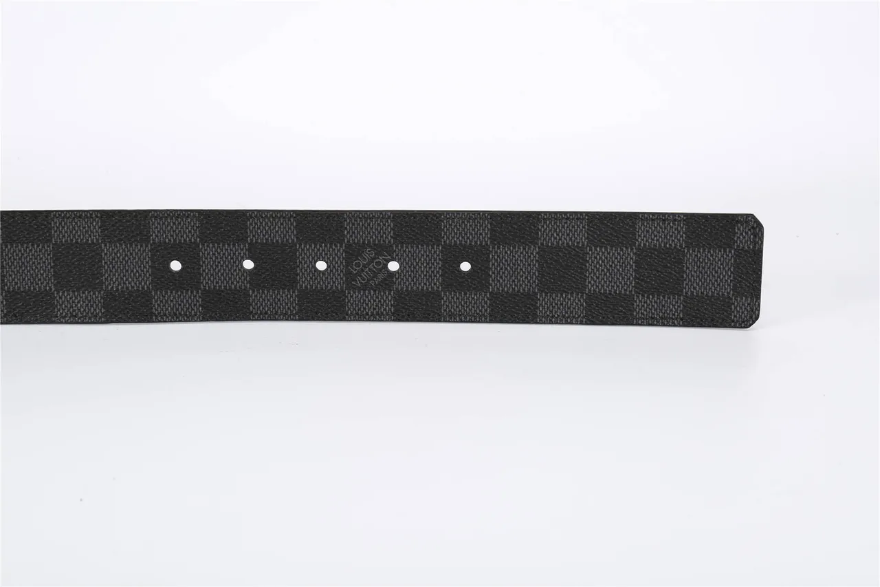 Louis Vuitton LV Initiales Damier Graphite Leather Belt 7