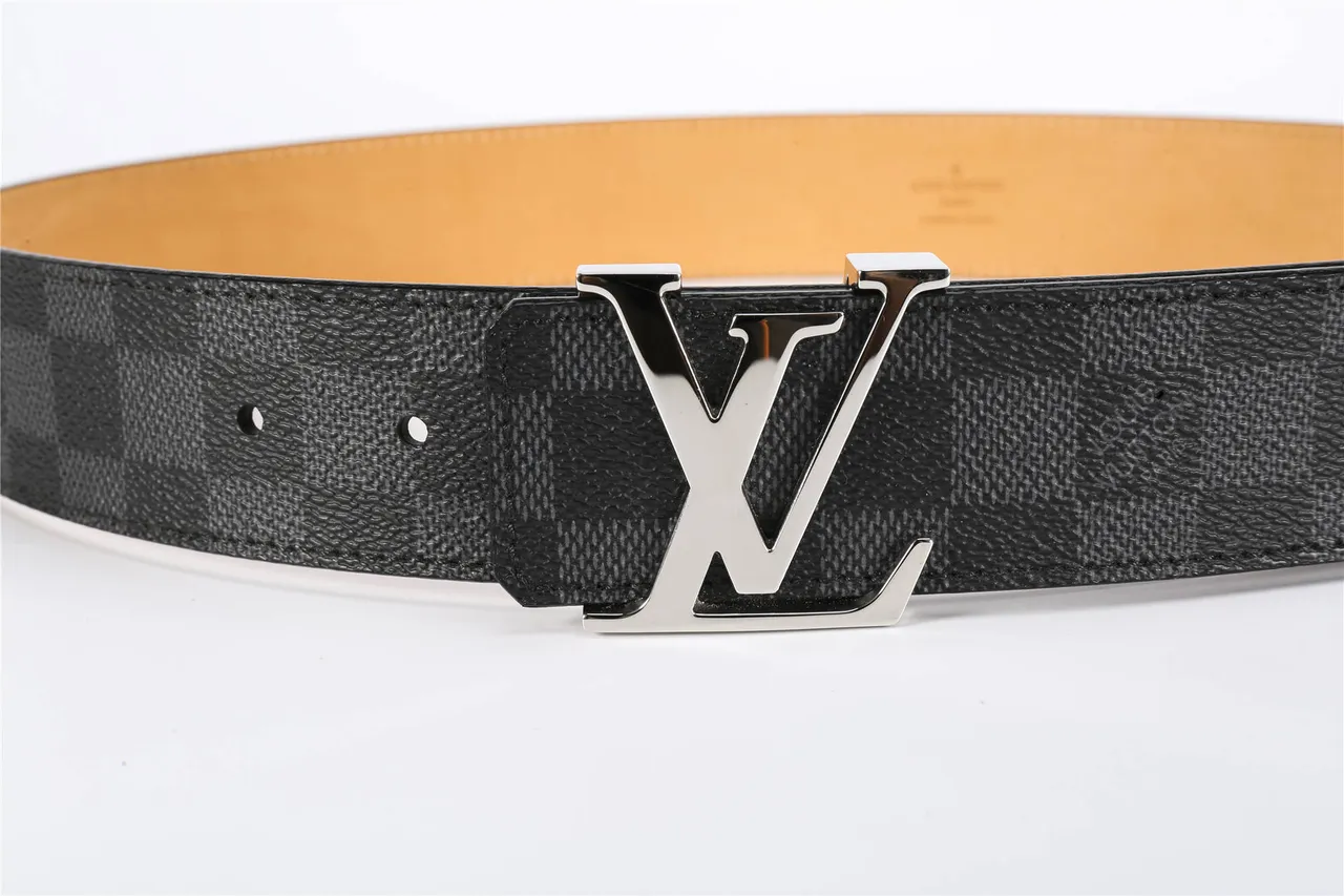 Louis Vuitton LV Initiales Damier Graphite Leather Belt 10