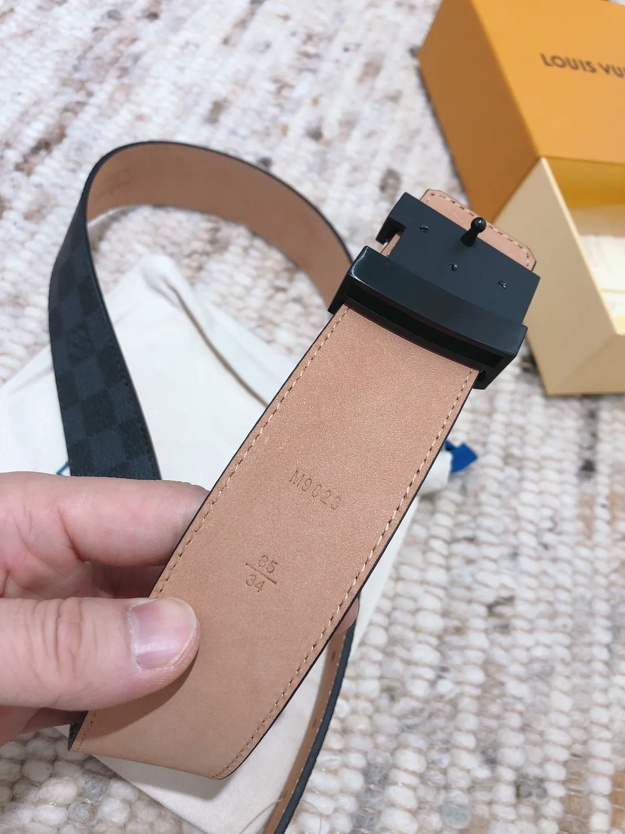 Louis Vuitton LV Initiales Damier Graphite Leather Belt 2