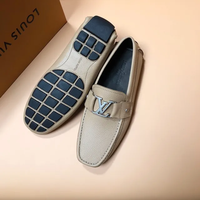 Louis Vuitton LV Loafer Beige Cuero Granulado Mocasines 2