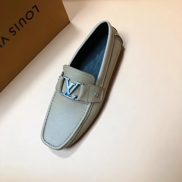 Louis Vuitton LV Loafer Beige Cuero Granulado Mocasines 3