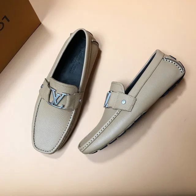 Louis Vuitton LV Loafer Beige Cuero Granulado Mocasines 4