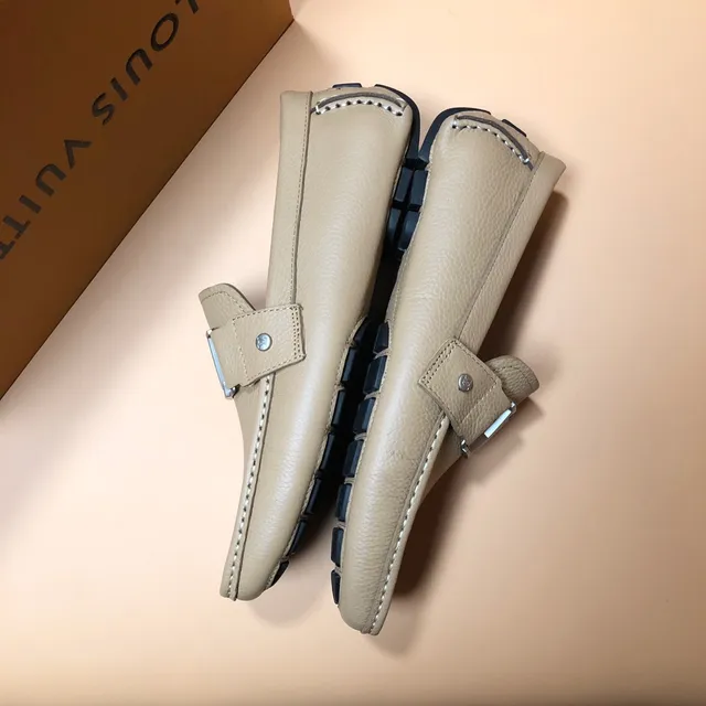 Louis Vuitton LV Loafer Beige Cuero Granulado Mocasines 5
