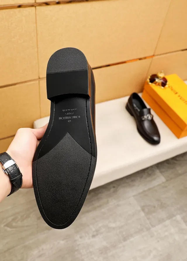 Louis Vuitton LV Loafer Black Leather Slip-On Loafers 9