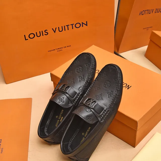 Louis Vuitton LV Loafer Black Monogram-Embossed Leather Buckle Strap Loafer 3