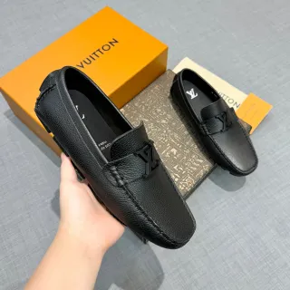 Louis Vuitton LV 乐福鞋 黑色 粒面皮革 乐福鞋