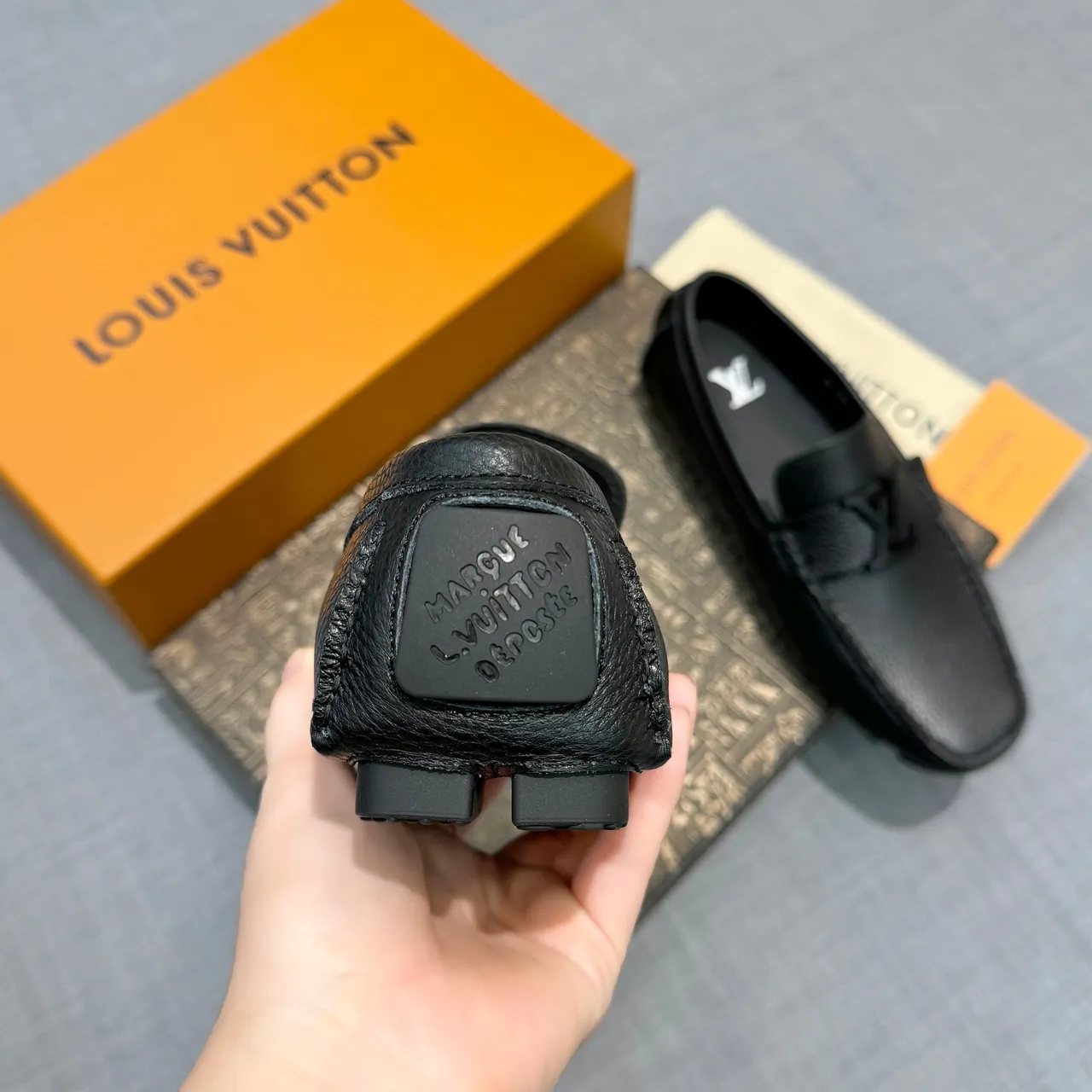 Louis Vuitton LV Loafer Black Pebbled Leather Loafer 4