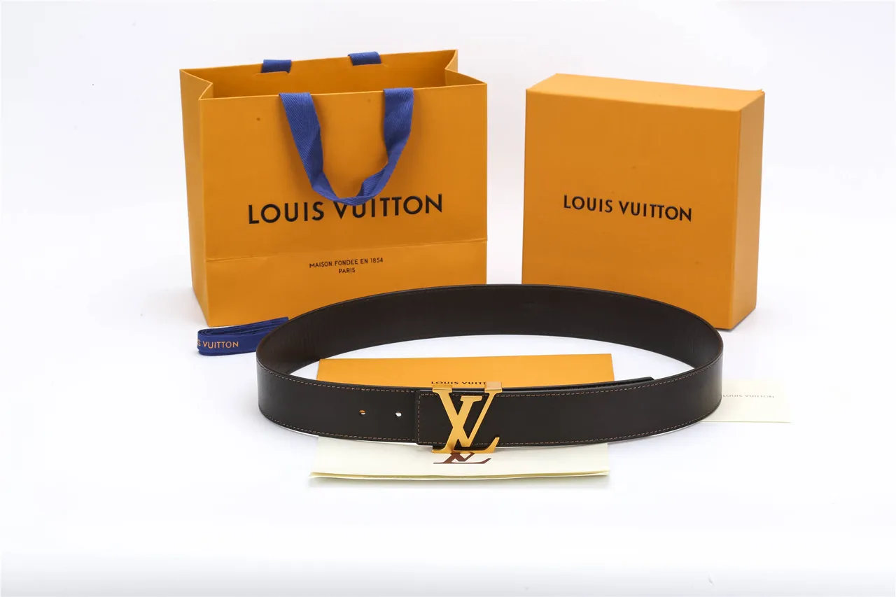 Louis Vuitton LV Monogram Black Leather Belt 2