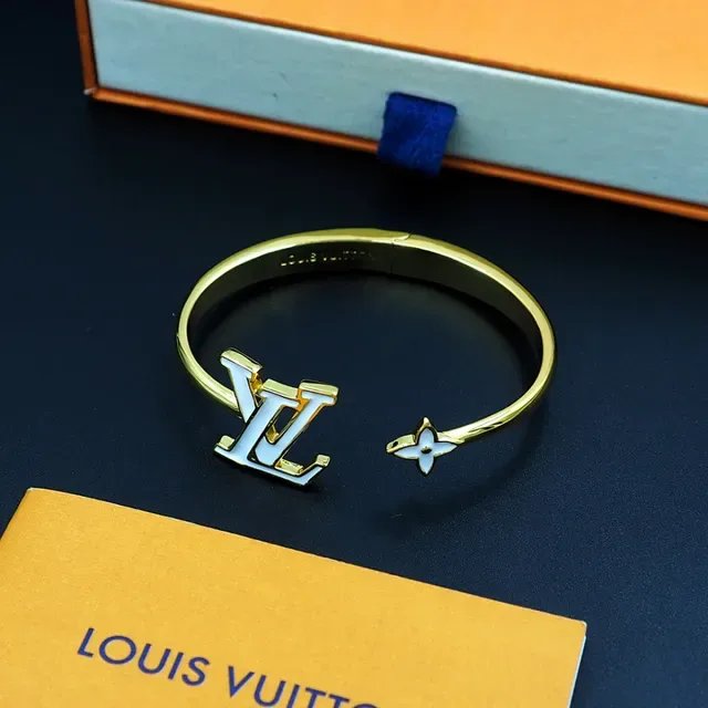 Louis Vuitton LV Monogram Enamel Open Bangle Bracelet 3