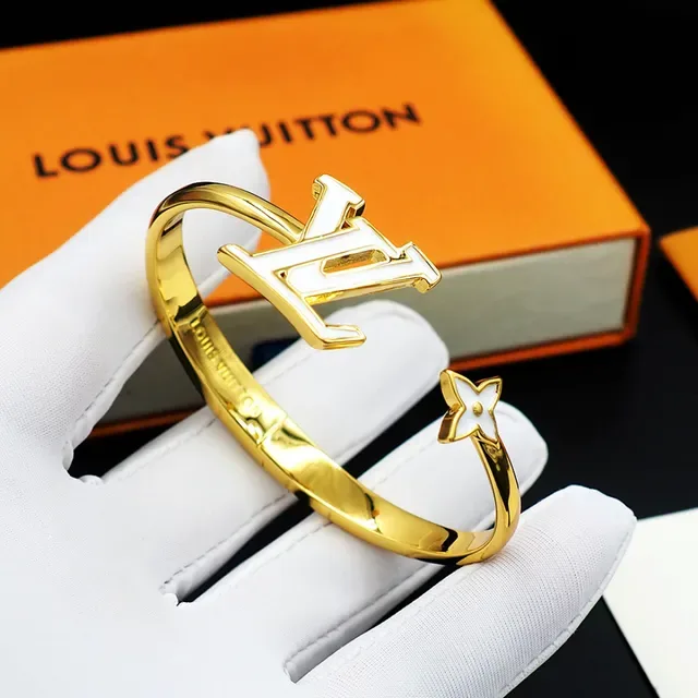 Louis Vuitton LV Monogram Enamel Open Bangle Bracelet 8