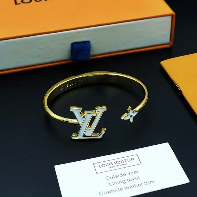 Louis Vuitton LV Monogram Enamel Open Bangle Bracelet 10