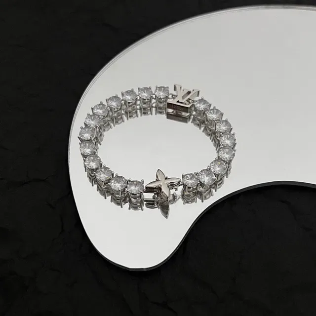 Louis Vuitton LV Star Silver Transparent Crystal-Encrusted Monogrammed Bracelet 3