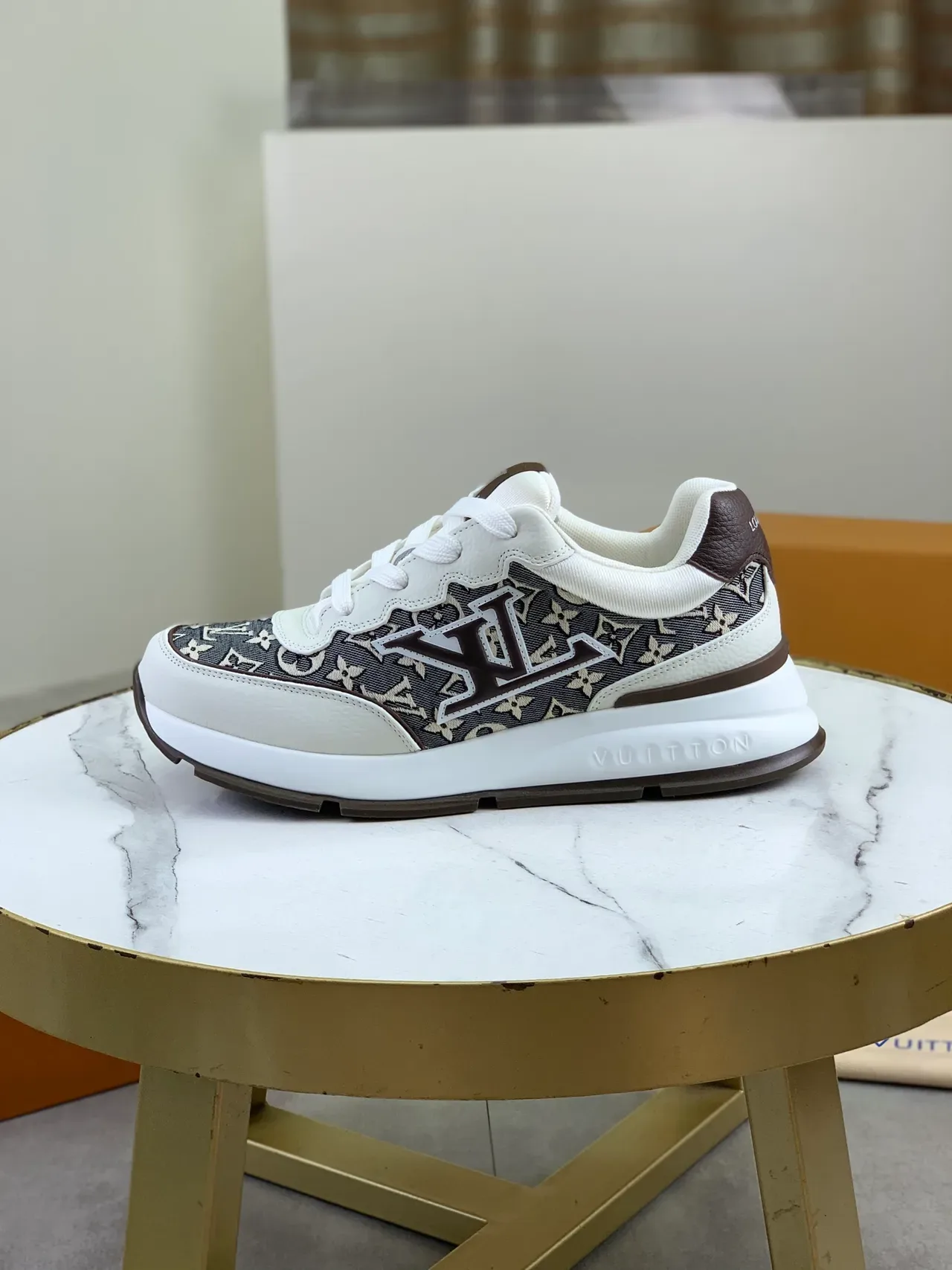 Louis Vuitton LV Trainer Beige Brown Monogram Canvas Stitched Logo Lifestyle Sneakers 6
