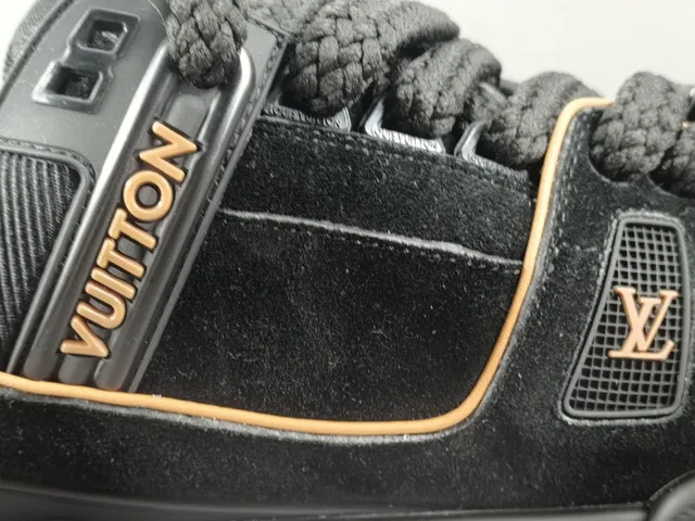 Louis Vuitton LV Trainer Black Beige Chunky Layered Sole Suede And Mesh Upper Lifestyle Sneakers 5