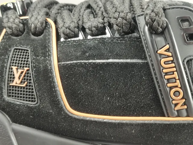 Louis Vuitton LV Trainer Black Beige Chunky Layered Sole Suede And Mesh Upper Lifestyle Sneakers 8