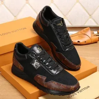 Louis Vuitton LV Trainer Negro y marrón malla y cuero híbrido superior paneles con monograma recubiertos zapatillas lifestyle