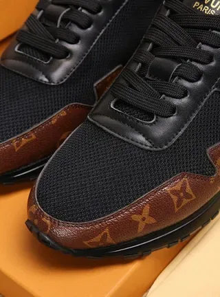 Louis Vuitton LV Trainer Black Brown Mesh And Leather Hybrid Upper Monogram-Coated Panels Lifestyle Sneakers 3