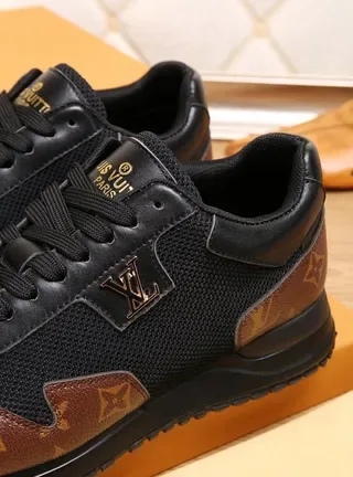 Louis Vuitton LV Trainer Black Brown Mesh And Leather Hybrid Upper Monogram-Coated Panels Lifestyle Sneakers 4