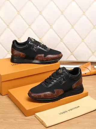 Louis Vuitton LV Trainer Black Brown Mesh And Leather Hybrid Upper Monogram-Coated Panels Lifestyle Sneakers 5