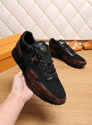 Louis Vuitton LV Trainer Black Brown Mesh And Leather Hybrid Upper Monogram-Coated Panels Lifestyle Sneakers 7