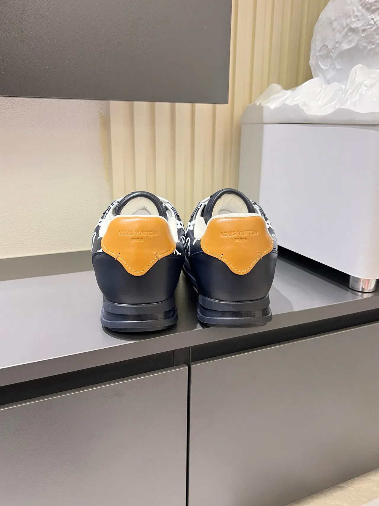 Louis Vuitton LV Trainer Black Brown Monogram-Print Leather Embossed Logo Lifestyle Sneakers 9