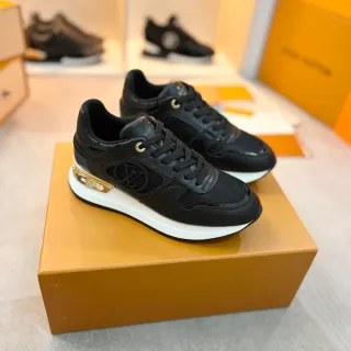 Louis Vuitton LV Trainer Black Gold Leather And Mesh Upper Metallic Heel Counter Lifestyle Sneakers