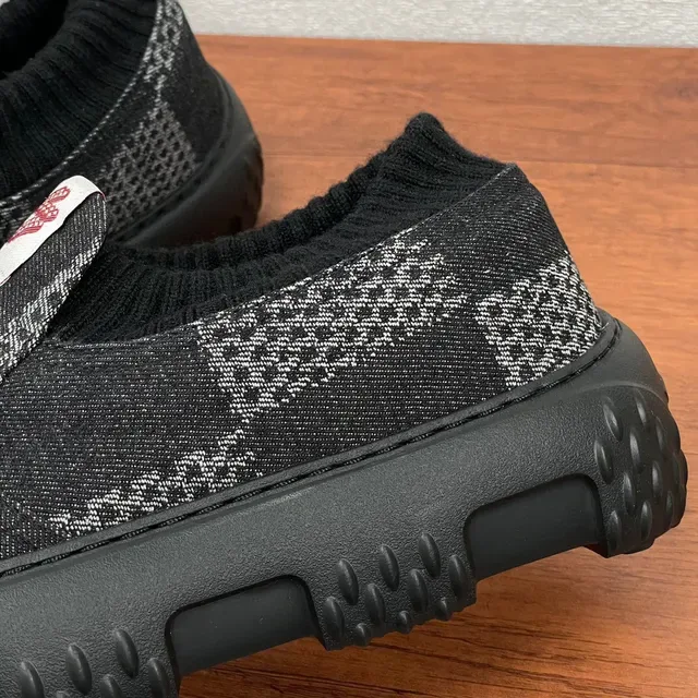 Louis Vuitton LV Trainer Black Gray Knit Slip-On Checkerboard Pattern Chunky Sneakers 8
