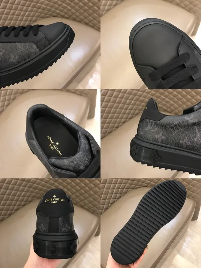 Louis Vuitton LV Trainer Black Monogram-Coated Leather Low-Top Lace-Up Lifestyle Sneakers 2