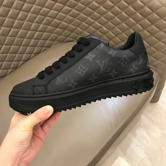 Louis Vuitton LV Trainer Black Monogram-Coated Leather Low-Top Lace-Up Lifestyle Sneakers 3