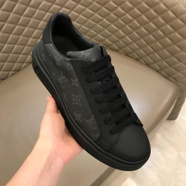 Louis Vuitton LV Trainer Black Monogram-Coated Leather Low-Top Lace-Up Lifestyle Sneakers 4