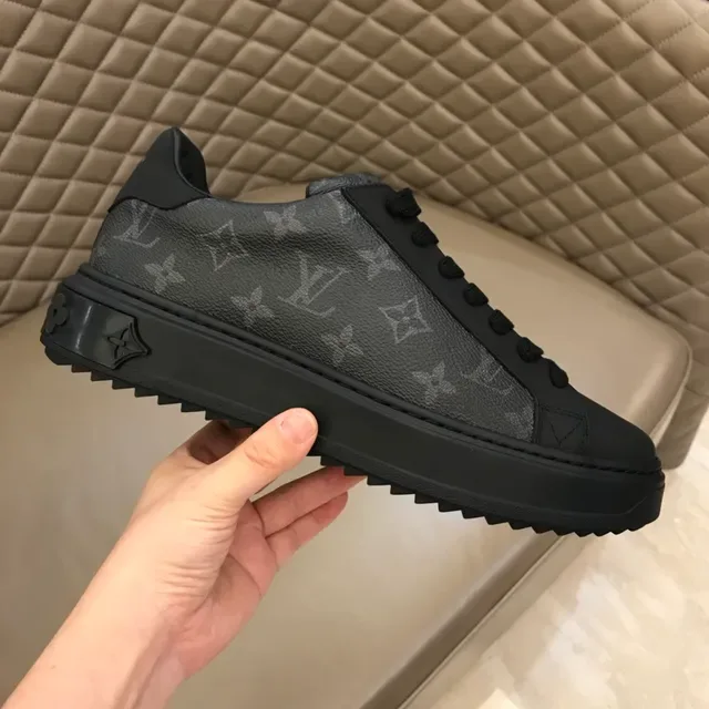 Louis Vuitton LV Trainer Black Monogram-Coated Leather Low-Top Lace-Up Lifestyle Sneakers 5