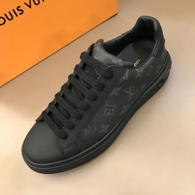 Louis Vuitton LV Trainer Black Monogram-Coated Leather Low-Top Lace-Up Lifestyle Sneakers 6