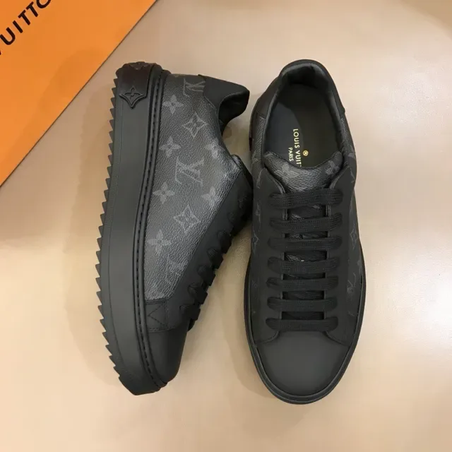 Louis Vuitton LV Trainer Black Monogram-Coated Leather Low-Top Lace-Up Lifestyle Sneakers 8