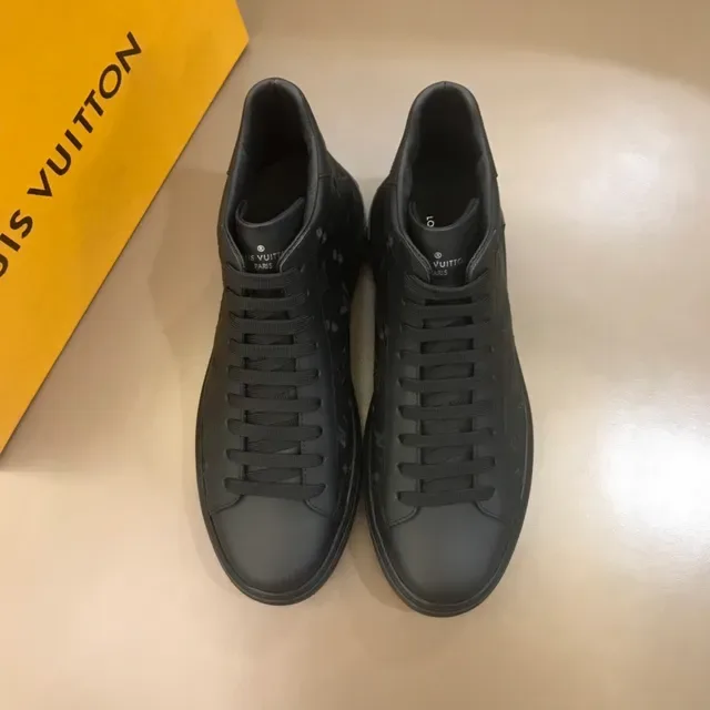 Louis Vuitton LV Trainer Black Monogram-Embossed Leather High-Top Lifestyle Sneakers 2