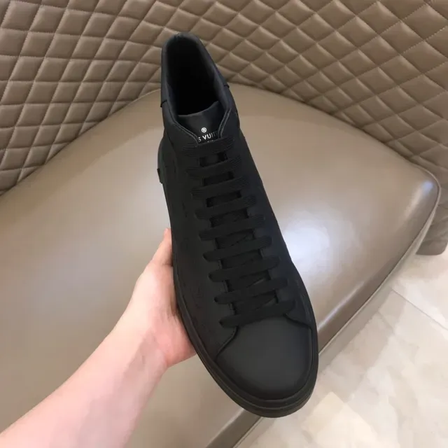 Louis Vuitton LV Trainer Black Monogram-Embossed Leather High-Top Lifestyle Sneakers 5