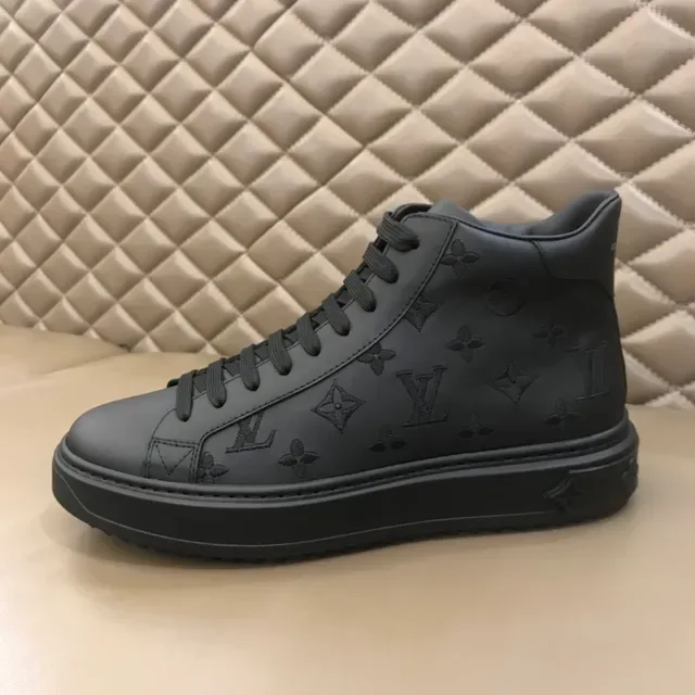 Louis Vuitton LV Trainer Black Monogram-Embossed Leather High-Top Lifestyle Sneakers 7