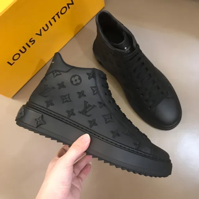 Louis Vuitton LV Trainer Black Monogram-Embossed Leather High-Top Lifestyle Sneakers 8