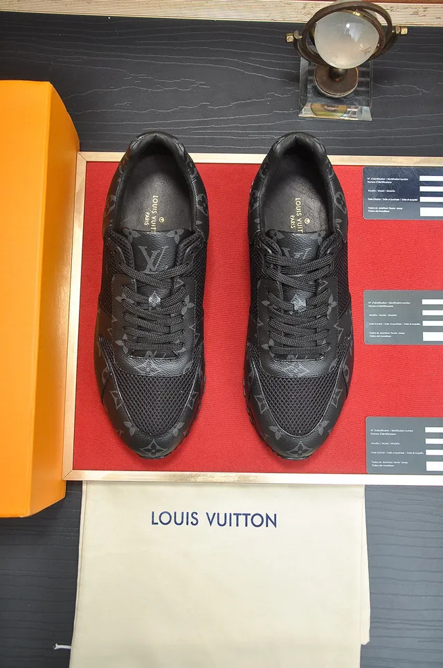 Louis Vuitton LV Trainer Black Monogrammed Leather Perforated Mesh Lifestyle Sneakers 2