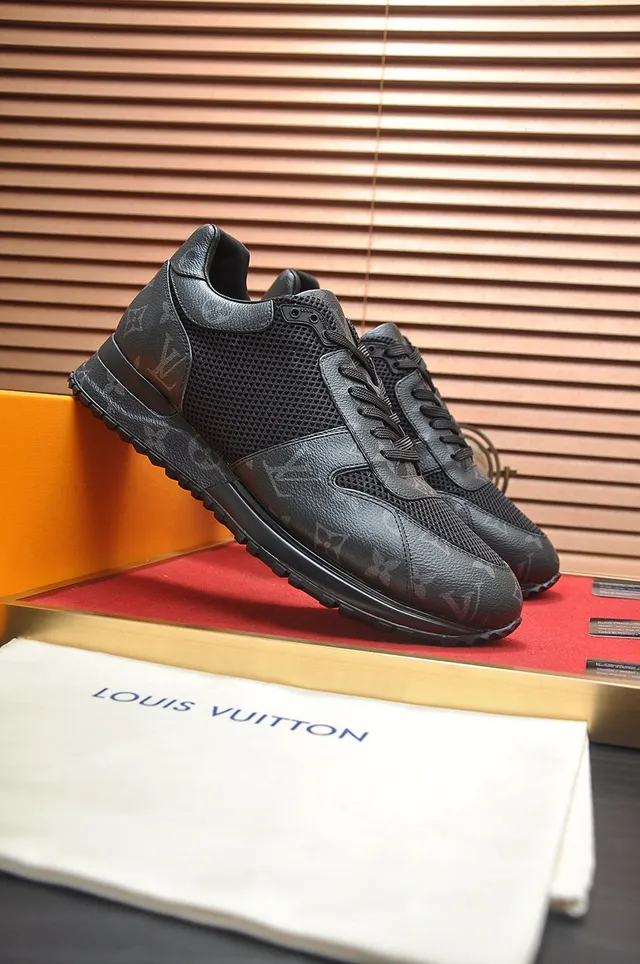 Louis Vuitton LV Trainer Black Monogrammed Leather Perforated Mesh Lifestyle Sneakers 3