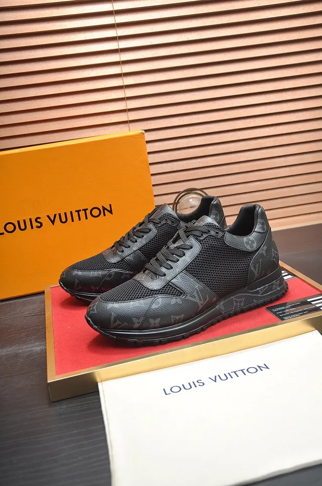 Louis Vuitton LV Trainer Black Monogrammed Leather Perforated Mesh Lifestyle Sneakers 4