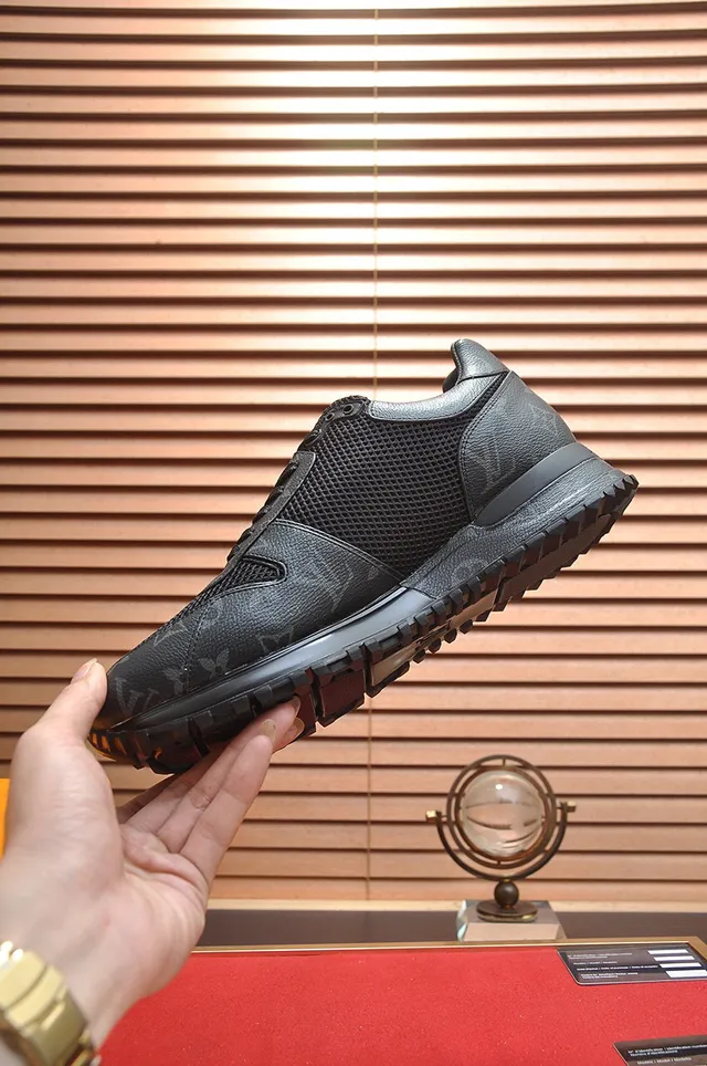 Louis Vuitton LV Trainer Black Monogrammed Leather Perforated Mesh Lifestyle Sneakers 5