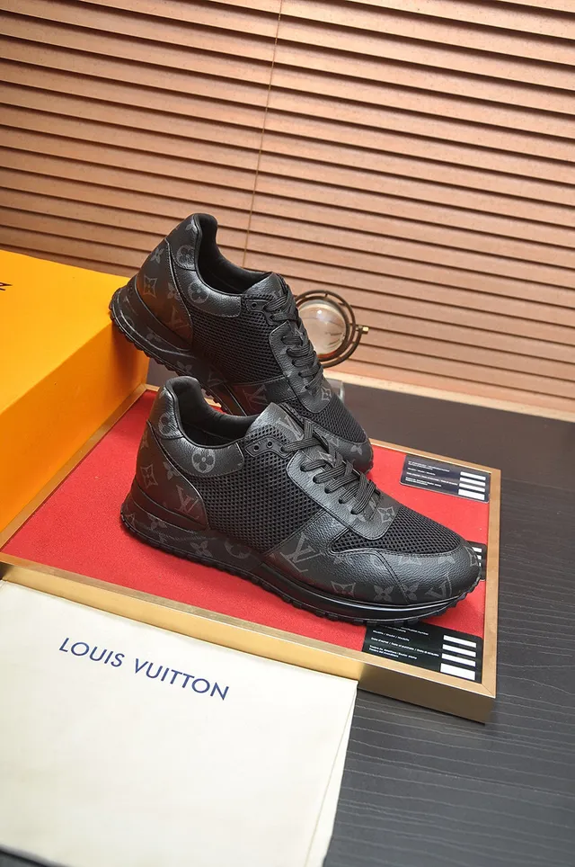 Louis Vuitton LV Trainer Black Monogrammed Leather Perforated Mesh Lifestyle Sneakers 6