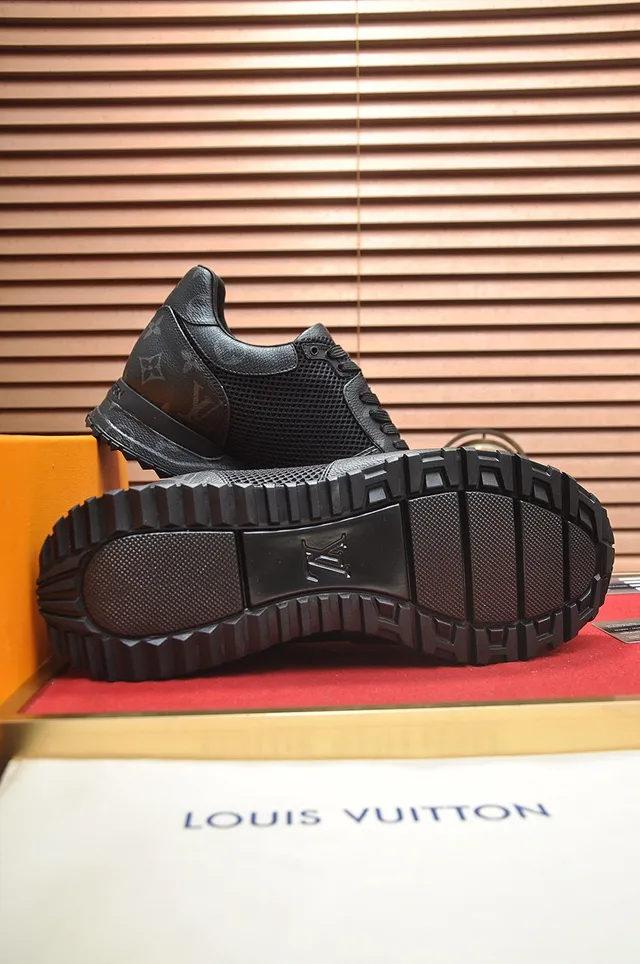 Louis Vuitton LV Trainer Black Monogrammed Leather Perforated Mesh Lifestyle Sneakers 7