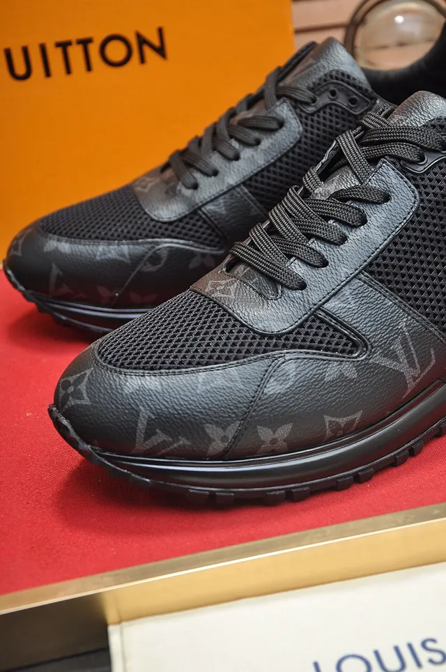Louis Vuitton LV Trainer Black Monogrammed Leather Perforated Mesh Lifestyle Sneakers 8