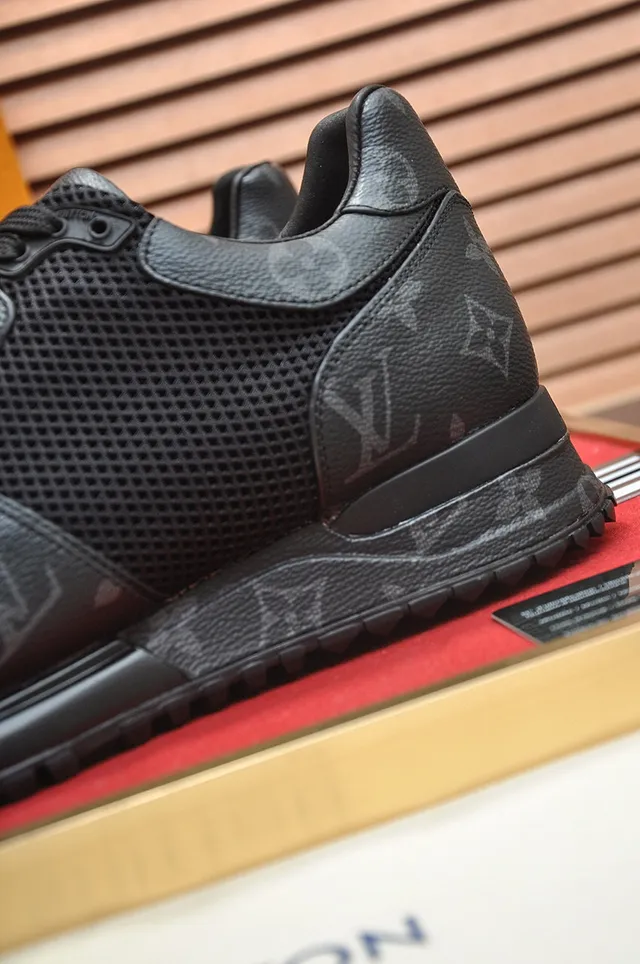 Louis Vuitton LV Trainer Black Monogrammed Leather Perforated Mesh Lifestyle Sneakers 9