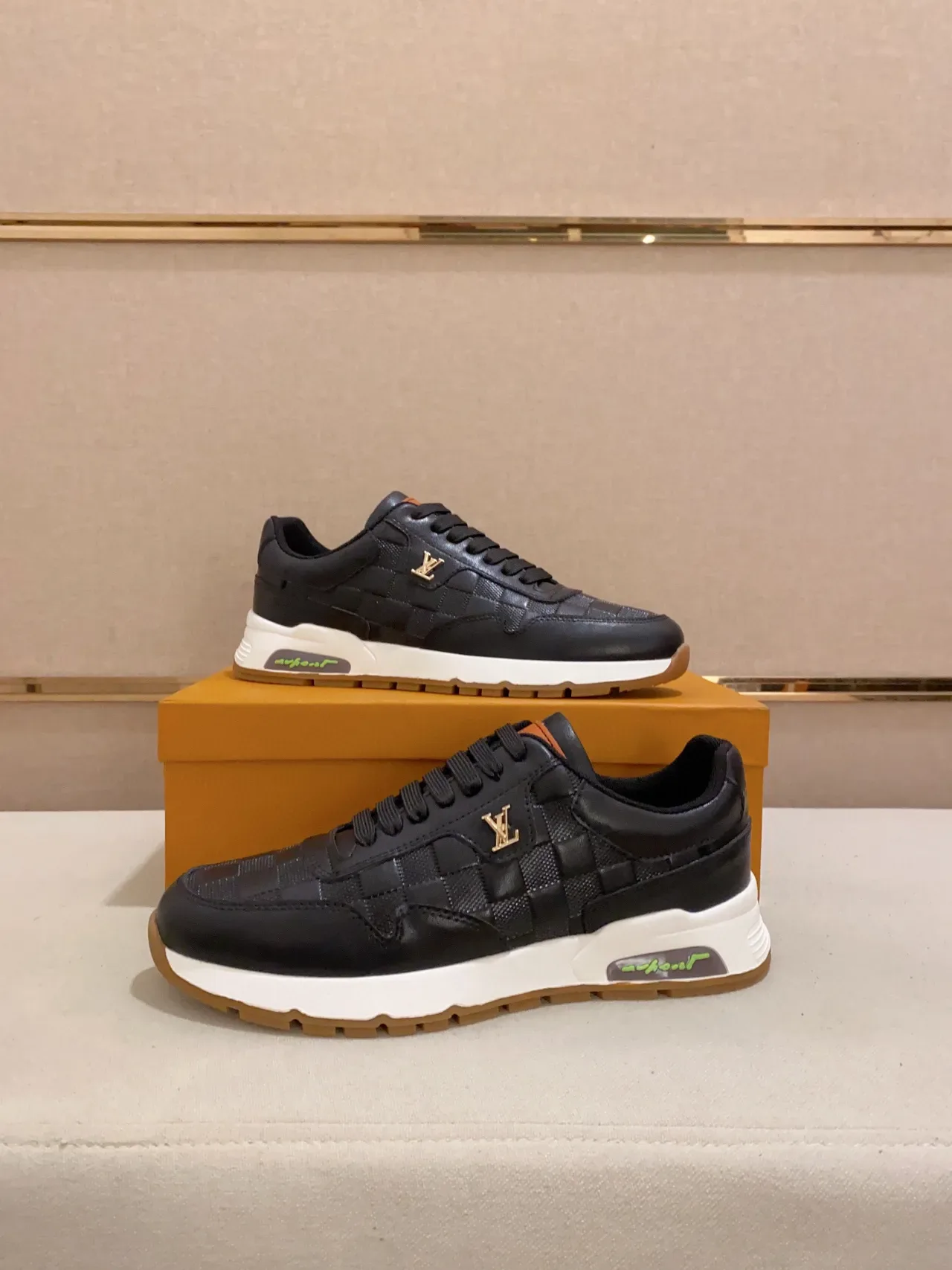 Louis Vuitton LV Trainer Black White Checkerboard-Embossed Leather Low-Top Lifestyle Sneakers 4