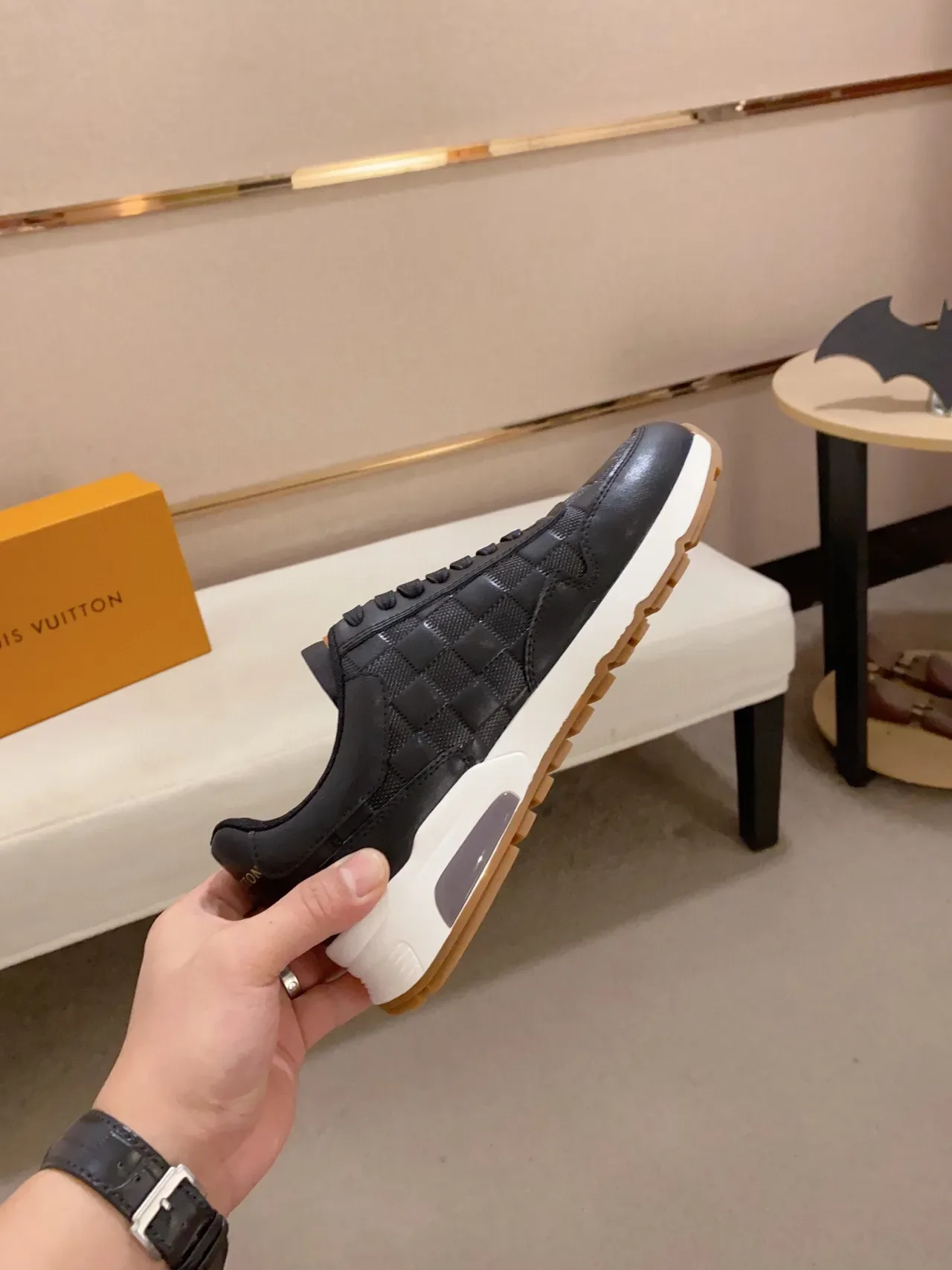 Louis Vuitton LV Trainer Black White Checkerboard-Embossed Leather Low-Top Lifestyle Sneakers 6