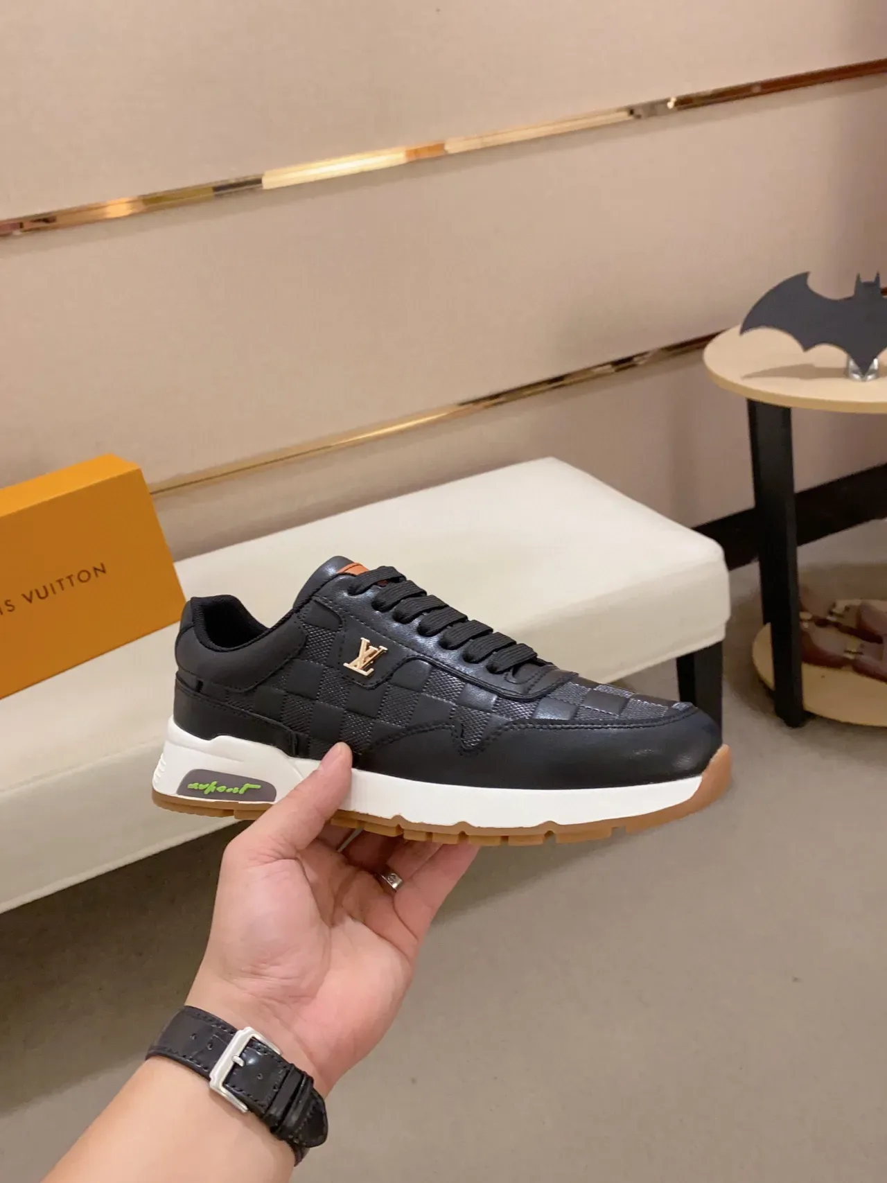 Louis Vuitton LV Trainer Black White Checkerboard-Embossed Leather Low-Top Lifestyle Sneakers 7
