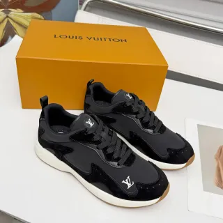 Louis Vuitton LV Trainer Black White Layered Suede And Leather Upper Asymmetrical Panel Construction Lifestyle Sneakers